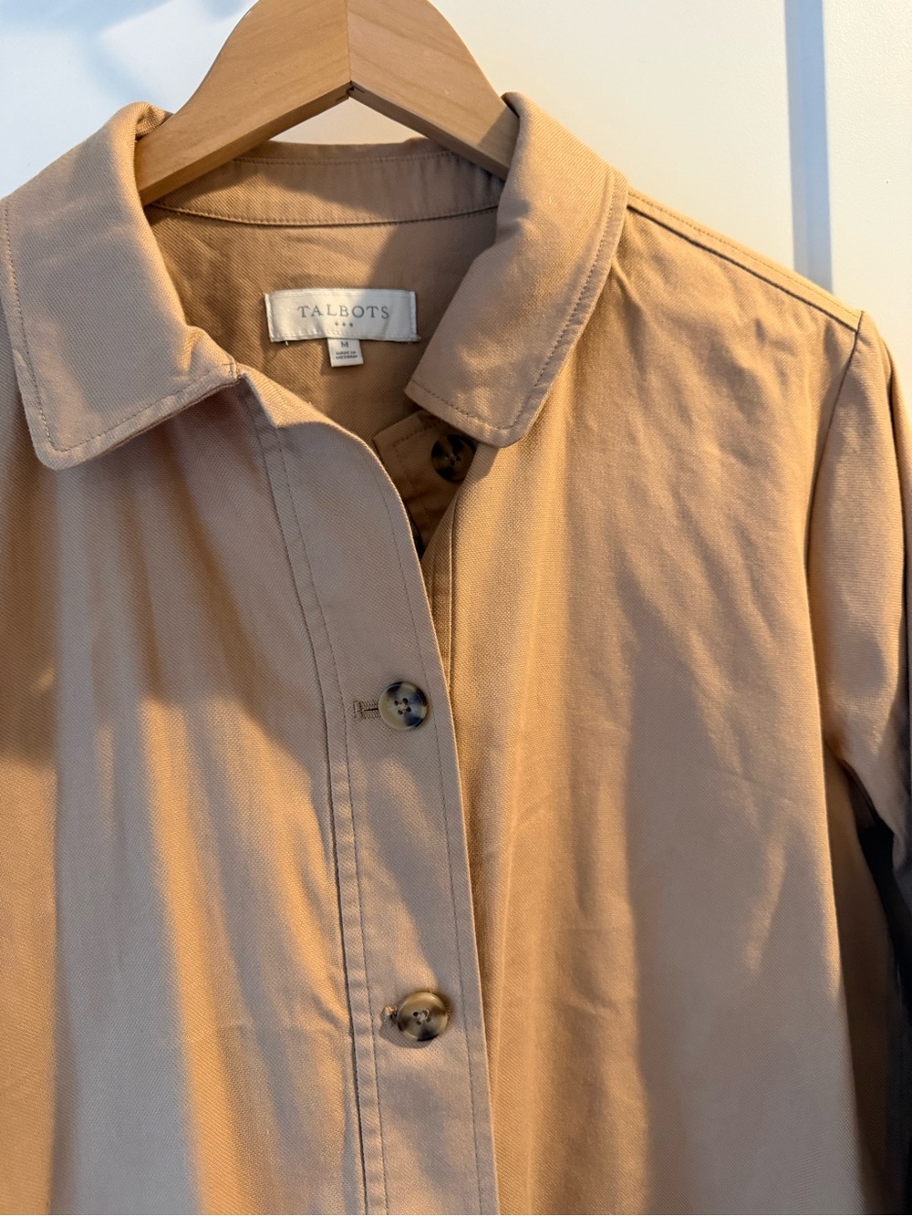 Talbots Tan Utility Jacket with Button Front - Picture 2 of 4
